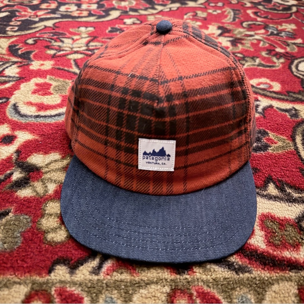 Patagonia Red and Black Plaid Hat